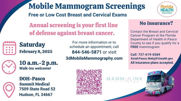 Social Graphic of MammoLink's Mammography Bus File containing texts is linked below