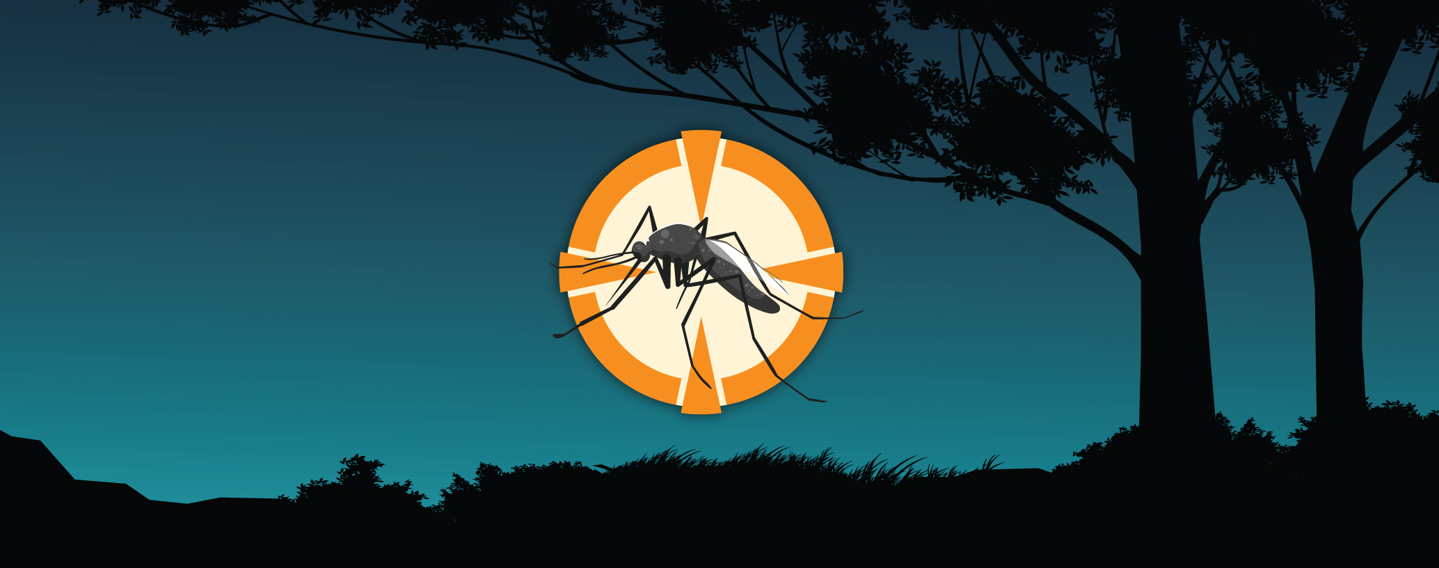 Illustration of a mosquito inside a target symbol